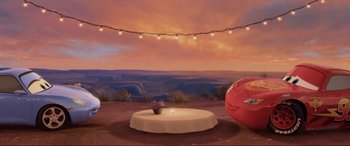 Movie still from “Cars 2” (2011), directed by John Lasseter – Extreme Wide shot, High angle