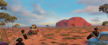 Movie still from “Cars 2” (2011), directed by John Lasseter – Extreme Wide shot, High angle
