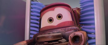 Movie still from “Cars 2” (2011), directed by John Lasseter – Close Up shot, Low angle
