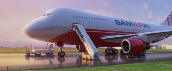 Movie still from “Cars 2” (2011), directed by John Lasseter – Extreme Wide shot, Low angle