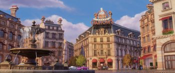 Movie still from “Cars 2” (2011), directed by John Lasseter – Extreme Wide shot, Low angle