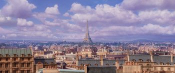 Movie still from “Cars 2” (2011), directed by John Lasseter – Extreme Wide shot, High angle