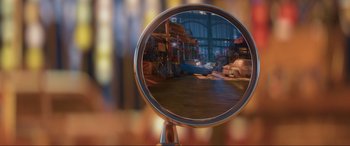 Movie still from “Cars 2” (2011), directed by John Lasseter – Extreme Close Up shot, Over the shoulder angle