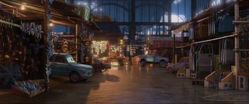 Movie still from “Cars 2” (2011), directed by John Lasseter – Extreme Wide shot, High angle