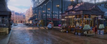 Movie still from “Cars 2” (2011), directed by John Lasseter – Extreme Wide shot, High angle