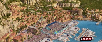 Movie still from “Cars 2” (2011), directed by John Lasseter – Extreme Wide shot, High angle