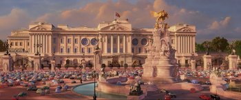 Movie still from “Cars 2” (2011), directed by John Lasseter – Extreme Wide shot, Low angle