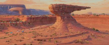 Movie still from “Cars 2” (2011), directed by John Lasseter – Extreme Wide shot, High angle