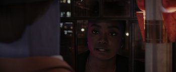 Movie still from “Chip 'n Dale: Rescue Rangers” (2022), directed by Akiva Schaffer – A person looking through a window; Close Up shot, Over the shoulder angle