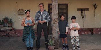 Movie still from “Chupa” (2023), directed by Jonás Cuarón – Wide shot, Low angle