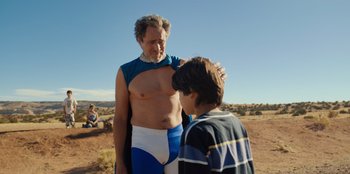 Movie still from “Chupa” (2023), directed by Jonás Cuarón – Medium shot, Over the shoulder angle