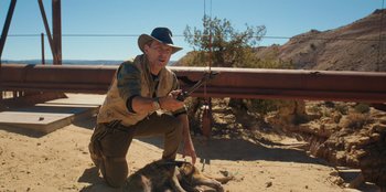 Movie still from “Chupa” (2023), directed by Jonás Cuarón – Medium shot, Over the shoulder angle