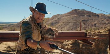 Movie still from “Chupa” (2023), directed by Jonás Cuarón – Medium shot, Over the shoulder angle