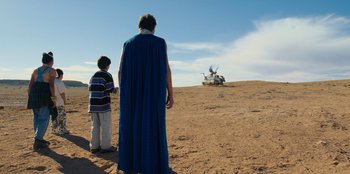 Movie still from “Chupa” (2023), directed by Jonás Cuarón – Wide shot, Low angle