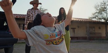 Movie still from “Chupa” (2023), directed by Jonás Cuarón – Medium shot, Low angle