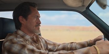 Movie still from “Chupa” (2023), directed by Jonás Cuarón – Close Up shot, Over the shoulder angle