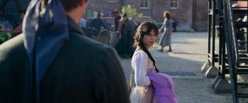 Movie still from “Cinderella” (2021), directed by Kay Cannon – Medium shot, Over the shoulder angle