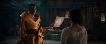 Movie still from “Cinderella” (2021), directed by Kay Cannon – Medium shot, Over the shoulder angle