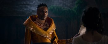 Movie still from “Cinderella” (2021), directed by Kay Cannon – Close Up shot, Over the shoulder angle