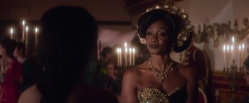 Movie still from “Cinderella” (2021), directed by Kay Cannon – Close Up shot, Over the shoulder angle