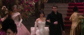 Movie still from “Cinderella” (2021), directed by Kay Cannon – Wide shot, Over the shoulder angle