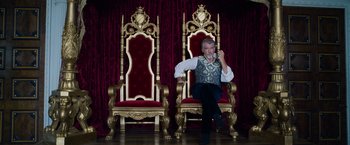 Movie still from “Cinderella” (2021), directed by Kay Cannon – Wide shot, Low angle