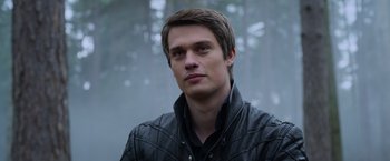 Movie still from “Cinderella” (2021), directed by Kay Cannon – A person wearing a jacket; Close Up shot, Low angle