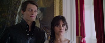 Movie still from “Cinderella” (2021), directed by Kay Cannon – Close Up shot, Over the shoulder angle