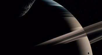 Movie still from “The Tree of Life” (2011), directed by Terrence Malick – A view of the earth from the moon's orbit; Extreme Wide shot, Overhead angle