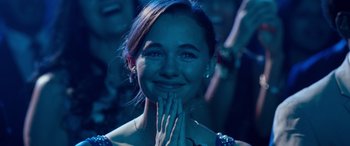Movie still from “Clouds” (2020), directed by Justin Baldoni – A woman with her hands clasped in front of her face; Close Up shot, Over the shoulder angle