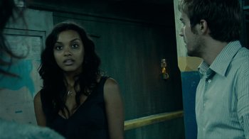 Movie still from “Cloverfield” (2008), directed by Matt Reeves – Close Up shot, Over the shoulder angle