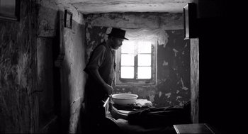 Movie still from “The White Ribbon” (2009), directed by Michael Haneke – Wide shot, Low angle