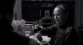 Movie still from “The White Ribbon” (2009), directed by Michael Haneke – Medium shot, Over the shoulder angle