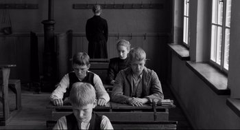 Movie still from “The White Ribbon” (2009), directed by Michael Haneke – Medium shot, High angle