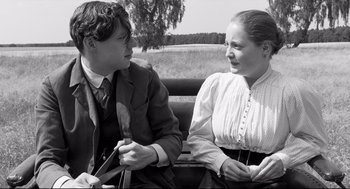 Movie still from “The White Ribbon” (2009), directed by Michael Haneke – Medium shot, Over the shoulder angle