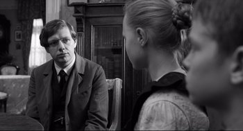 Movie still from “The White Ribbon” (2009), directed by Michael Haneke – Close Up shot, Over the shoulder angle