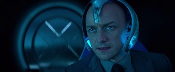 Movie still from “Dark Phoenix” (2019), directed by Simon Kinberg – A person wearing headphones; Close Up shot, Low angle