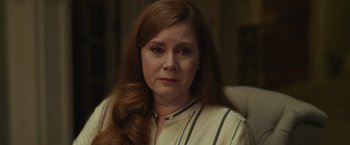 Movie still from “Dear Evan Hansen” (2021), directed by Stephen Chbosky – A person with long red hair; Close Up shot, Over the shoulder angle