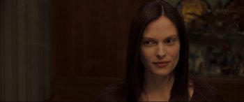 Movie still from “Two Lovers” (2008), directed by James Gray – A person with long dark hair; Close Up shot, Over the shoulder angle