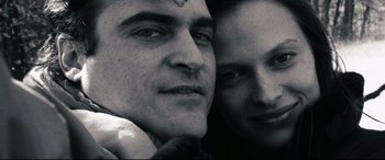 Movie still from “Two Lovers” (2008), directed by James Gray – A man and a woman's face; Extreme Close Up shot, Low angle