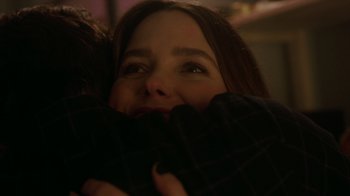 Movie still from “Deborah” (2022), directed by Noga Pnueli – A person hugging another person; Extreme Close Up shot, Over the shoulder angle