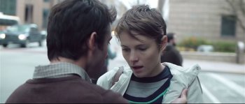 Movie still from “Upstream Color” (2013), directed by Shane Carruth – A man and a woman talking to each other; Close Up shot, Over the shoulder angle