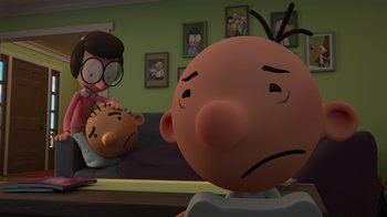 Movie still from “Diary of a Wimpy Kid: Rodrick Rules” (2022), directed by Gino Nichele – A scene from the animated movie , the fairly oddparents; Close Up shot, Over the shoulder angle