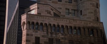 Movie still from “Die Hard with a Vengeance” (1995), directed by John McTiernan – The federal reserve bank building in washington , d; Extreme Wide shot, Low angle