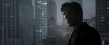 Movie still from “Doctor Strange” (2016), directed by Scott Derrickson – A person looking out of a window; Close Up shot, Low angle