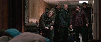 Movie still from “Wind River” (2017), directed by Taylor Sheridan – Medium shot, High angle