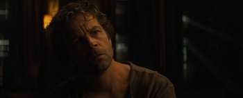 Movie still from “Don't Breathe 2” (2021), directed by Rodo Sayagues – A person looking at the camera; Close Up shot, Over the shoulder angle