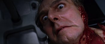 Movie still from “Doom” (2005), directed by Andrzej Bartkowiak – A man's face with eyes wide open; Extreme Close Up shot, Low angle
