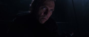 Movie still from “Doom” (2005), directed by Andrzej Bartkowiak – A person with blue eyes; Close Up shot, Low angle