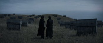 Movie still from “Dune” (2021), directed by Denis Villeneuve – Extreme Wide shot, High angle